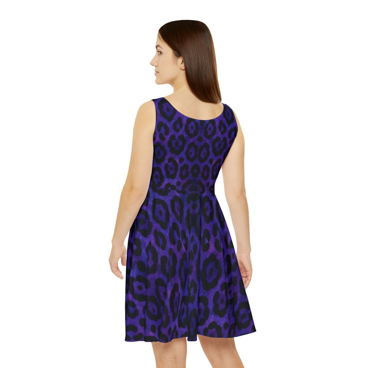 Purple Galaxy Leopard Skater dress