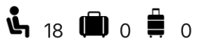 icons for 3 people 2 bags and 2 suitcases