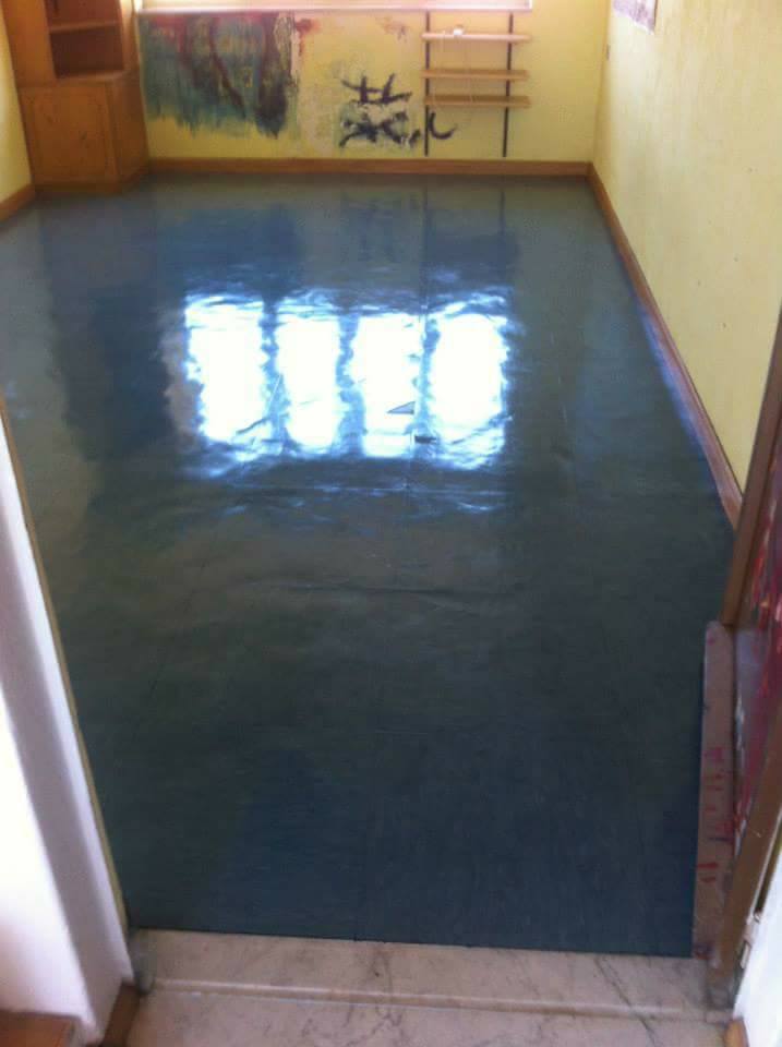 pavimento appena lucidato