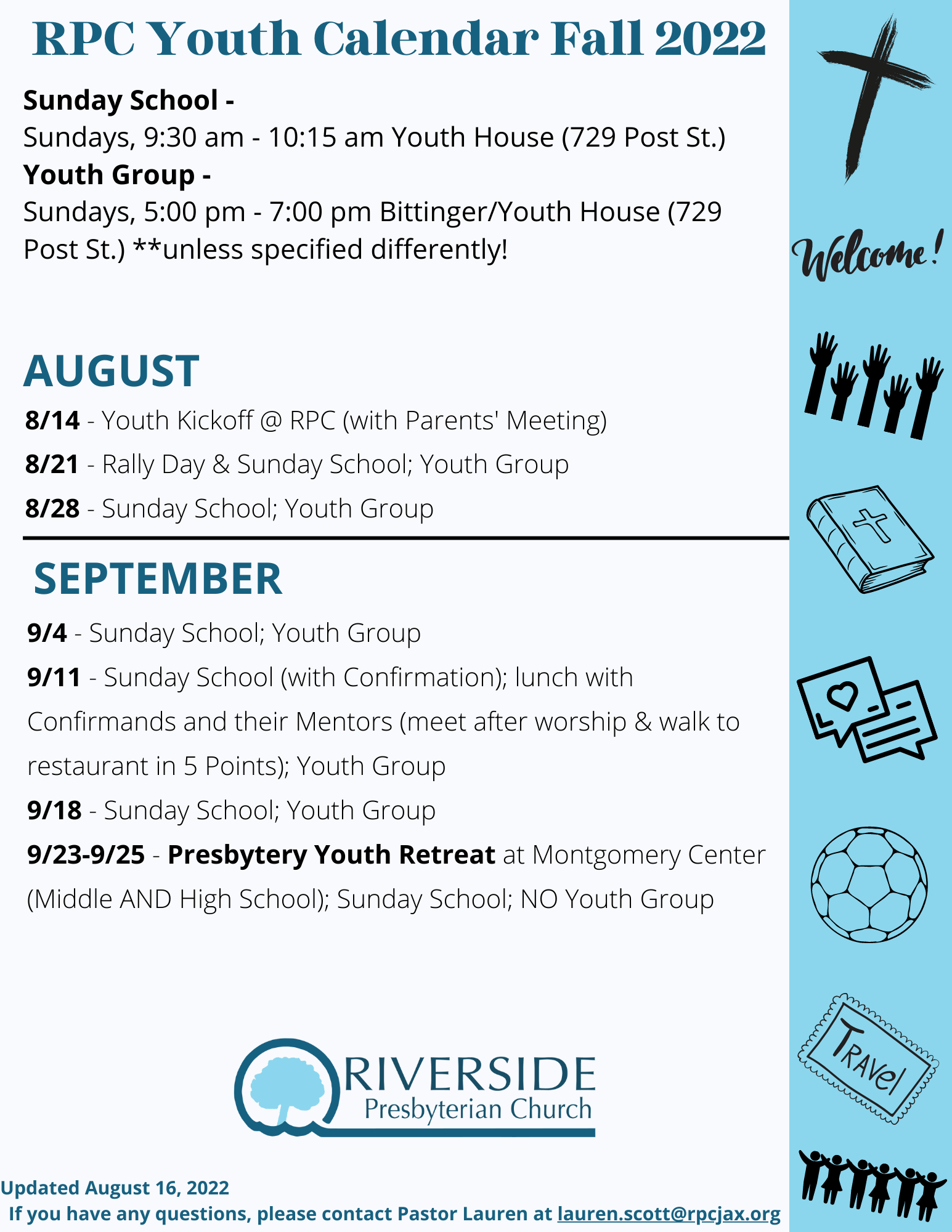 Youth Ministry - Sunday School, Youth Group, Service Opportunities
