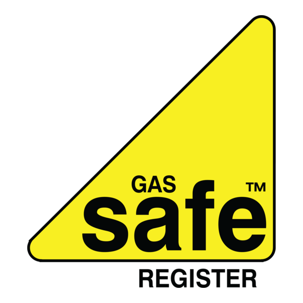 Gas Safe Register logo: Yellow triangle with