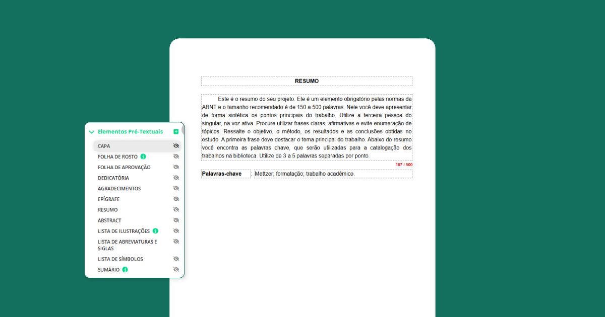 Modelo de resumo acadêmico com formatação ABNT para trabalhos universitários