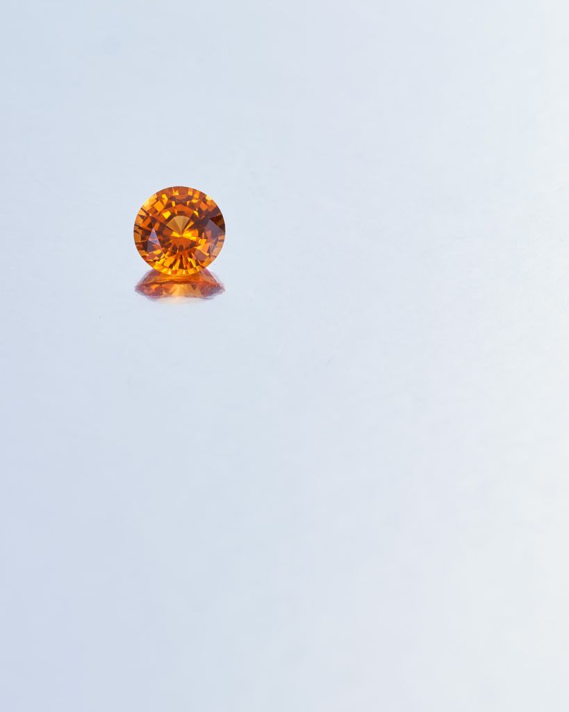 Circular amber stone
