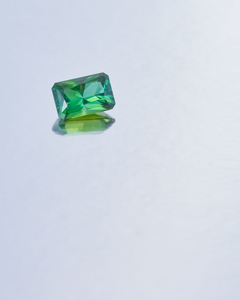 Green rectangular stone