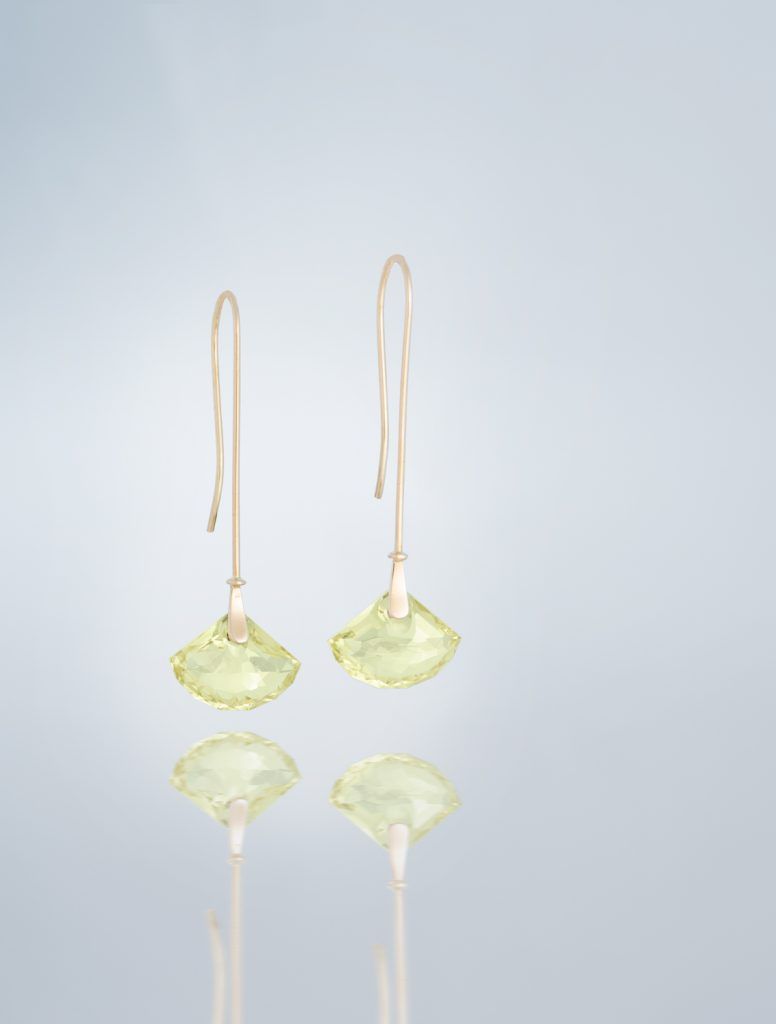 long yellow stone earrings