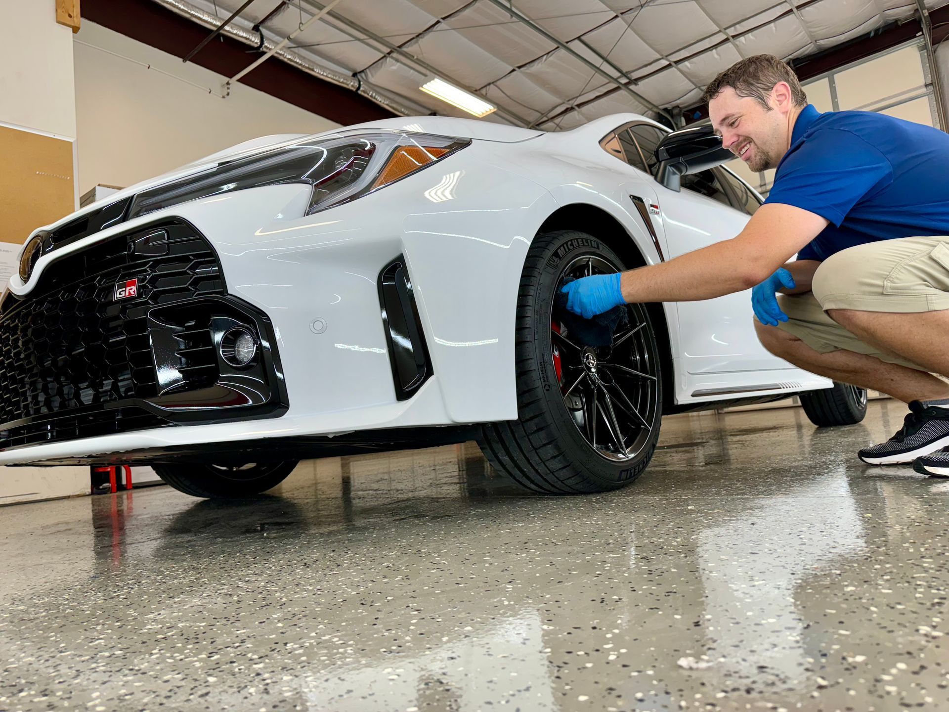 Ceramic coating application on vehicle wheels