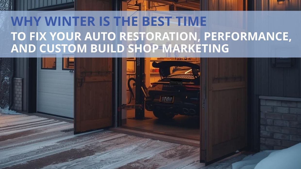 Image of Porsche in a performance shop in the winter