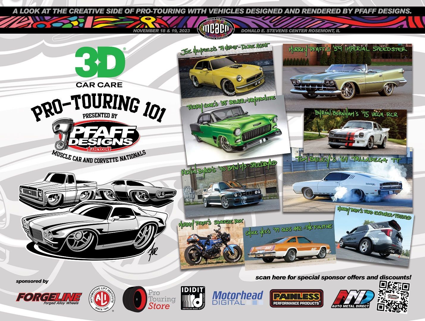 Pro-Touring 101 at Muscle Car and Corvette Nationals event poster