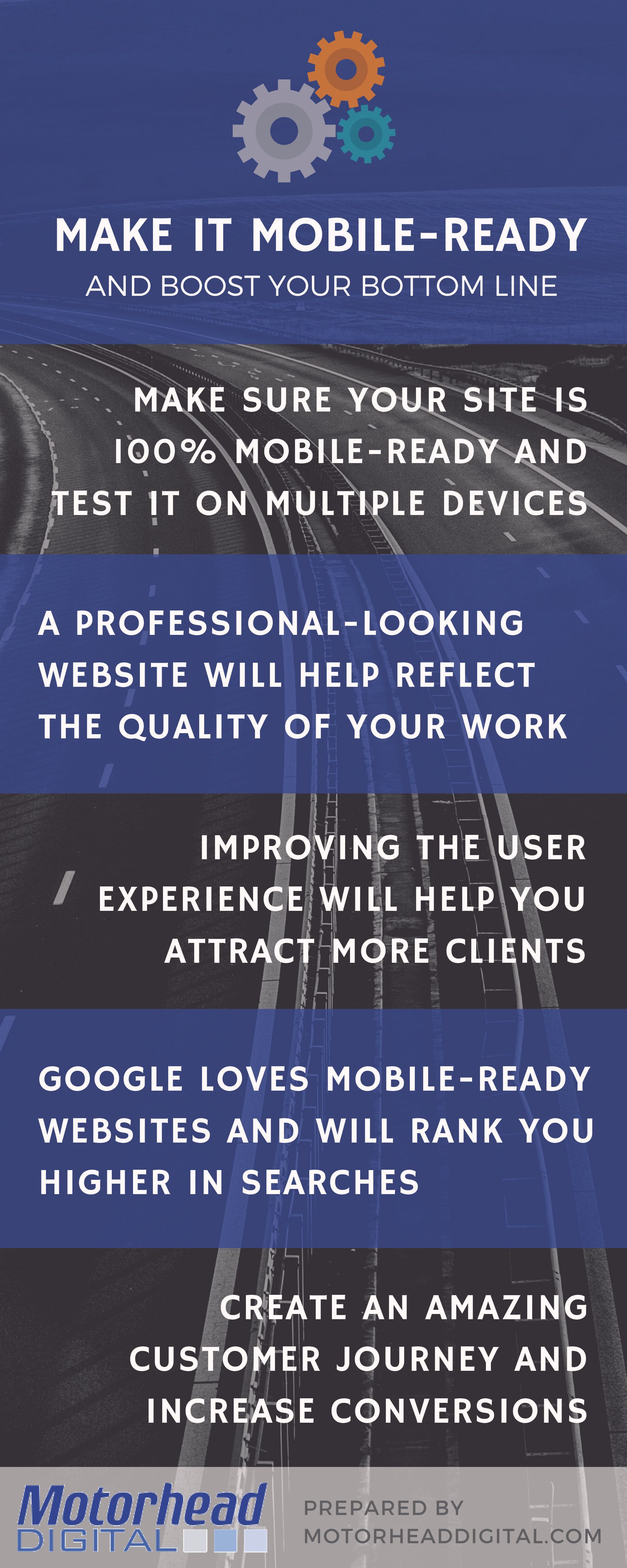 infographic with tips on optimizing your website to be mobile ready