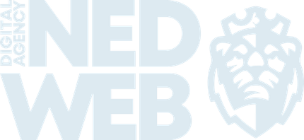 Het is een logo voor een digitaal bureau met een leeuw erop.
