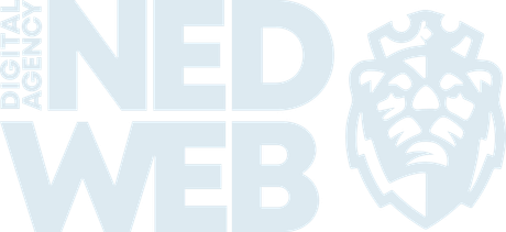 Een logo voor nedweb digital agency met een leeuw erop.
