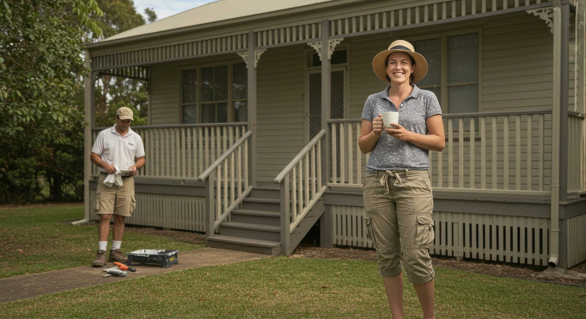 Painter and Client On-Site Hervey Bay QLD 4655