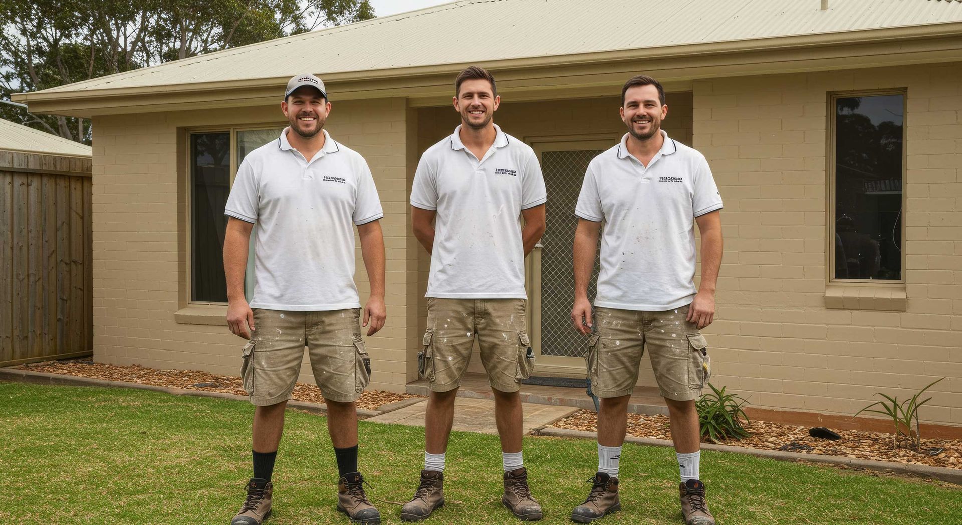 Friendly Painting Team Posing After a Job in Hervey Bay