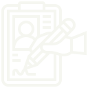 A person is writing on a clipboard with a pen.