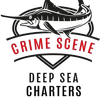 Logo: Marlin over a shield with "Crime Scene" and "Deep Sea Charters."