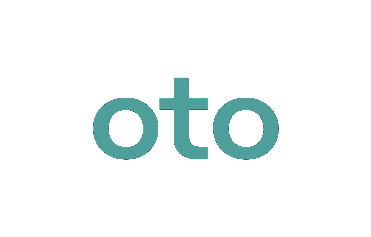Le mot « oto » en minuscules, en caractères sans empattement turquoise sur fond blanc, où la lettre « t » ressemble à un signe plus.