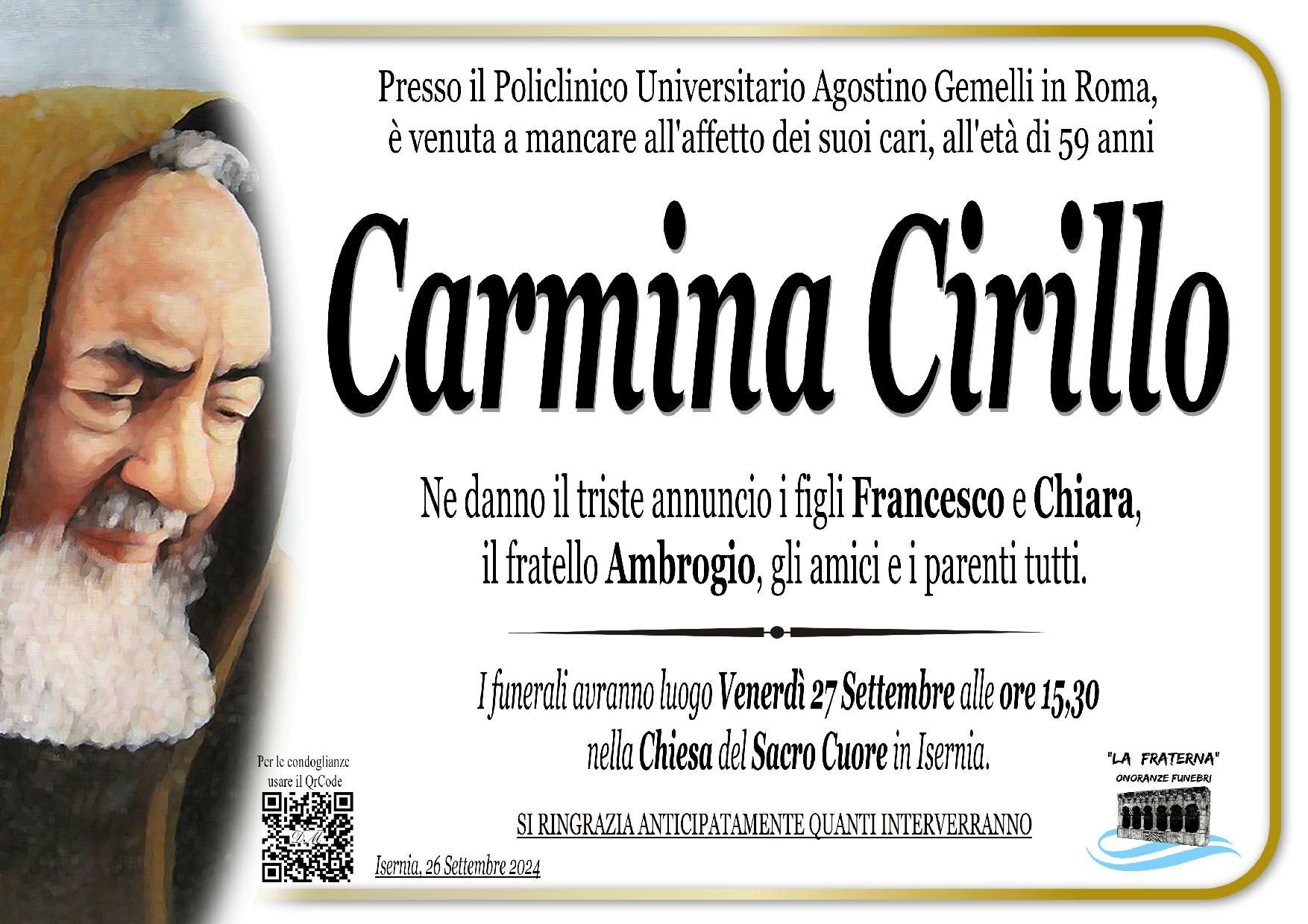 necrologio Carmina Cirillo