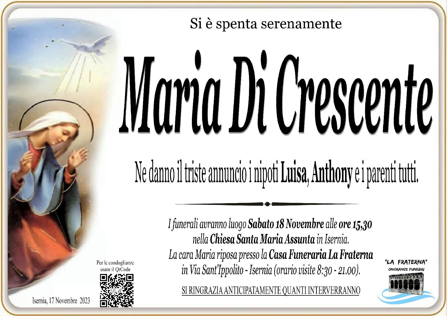 necrologio Maria Di Crescente