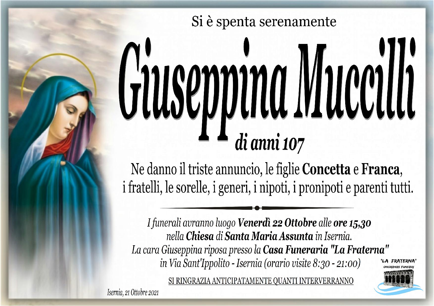 necrologio Giuseppina Muccilli