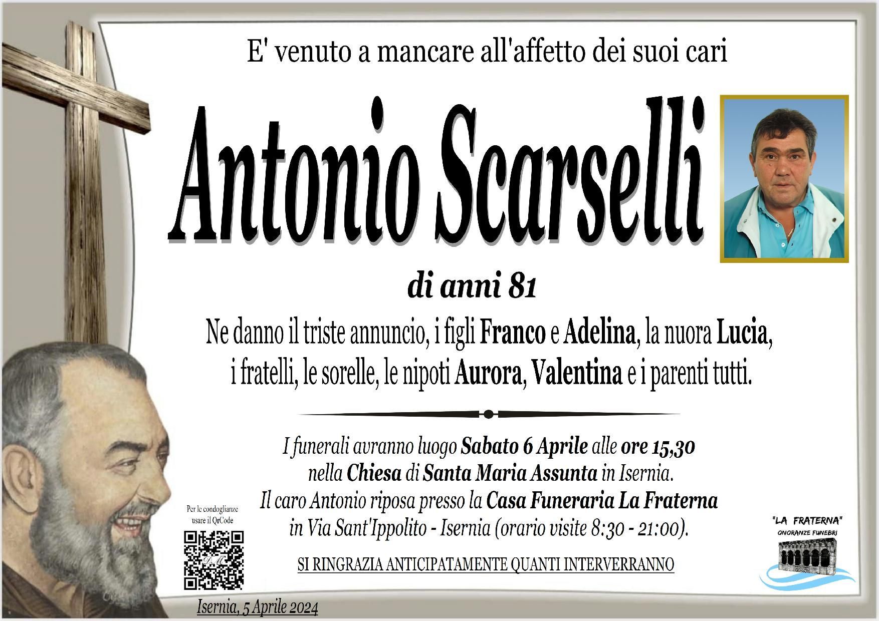 necrologio Antonio Scarselli