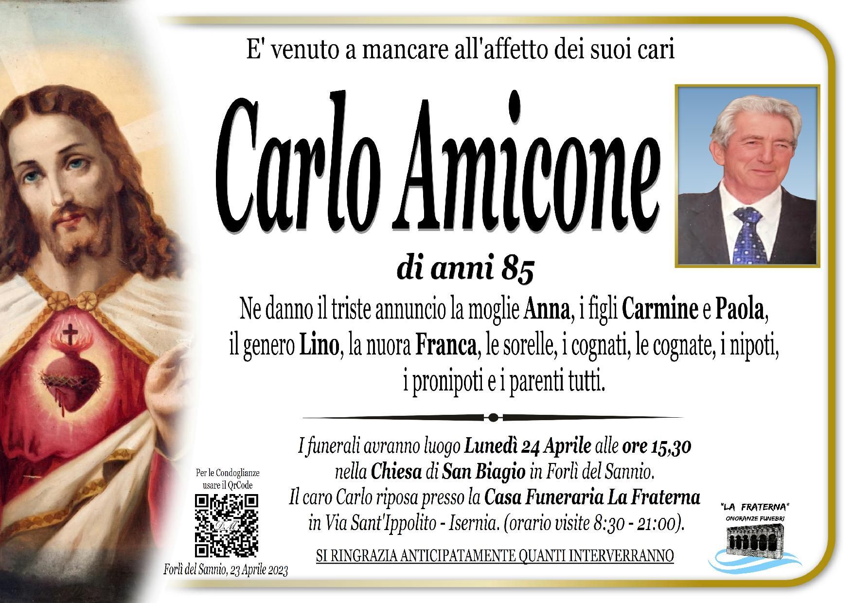 necrologio Carlo Amicone
