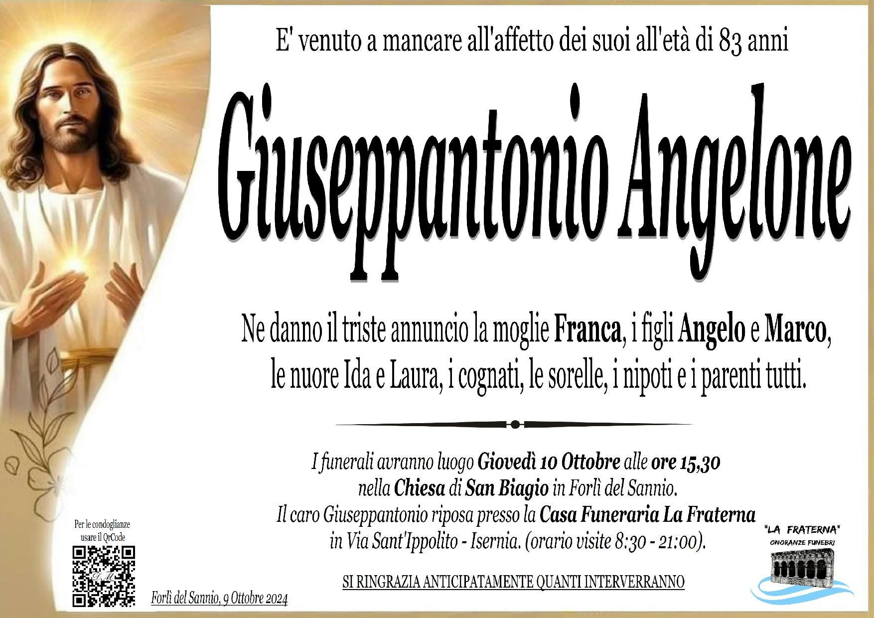 necrologio Giuseppantonio Angelone