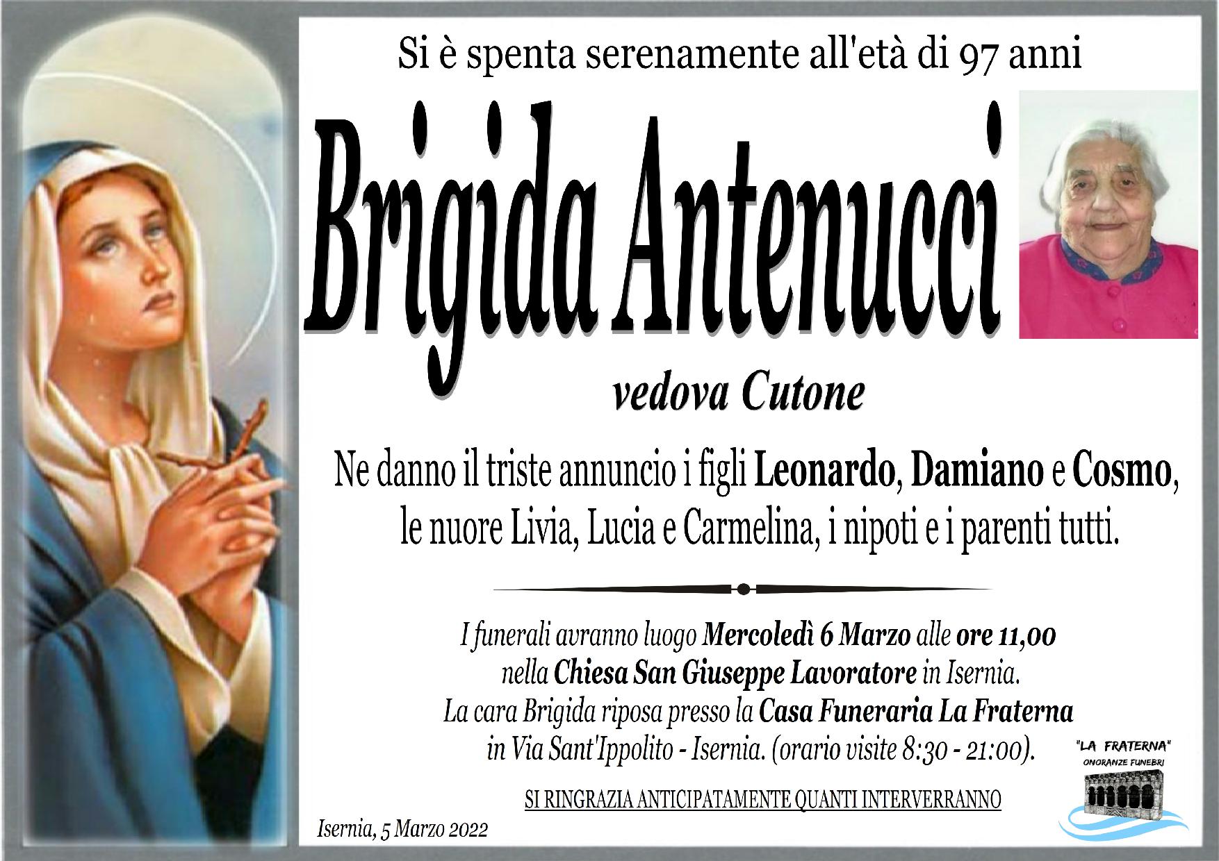 necrologio Brigida Antenucci