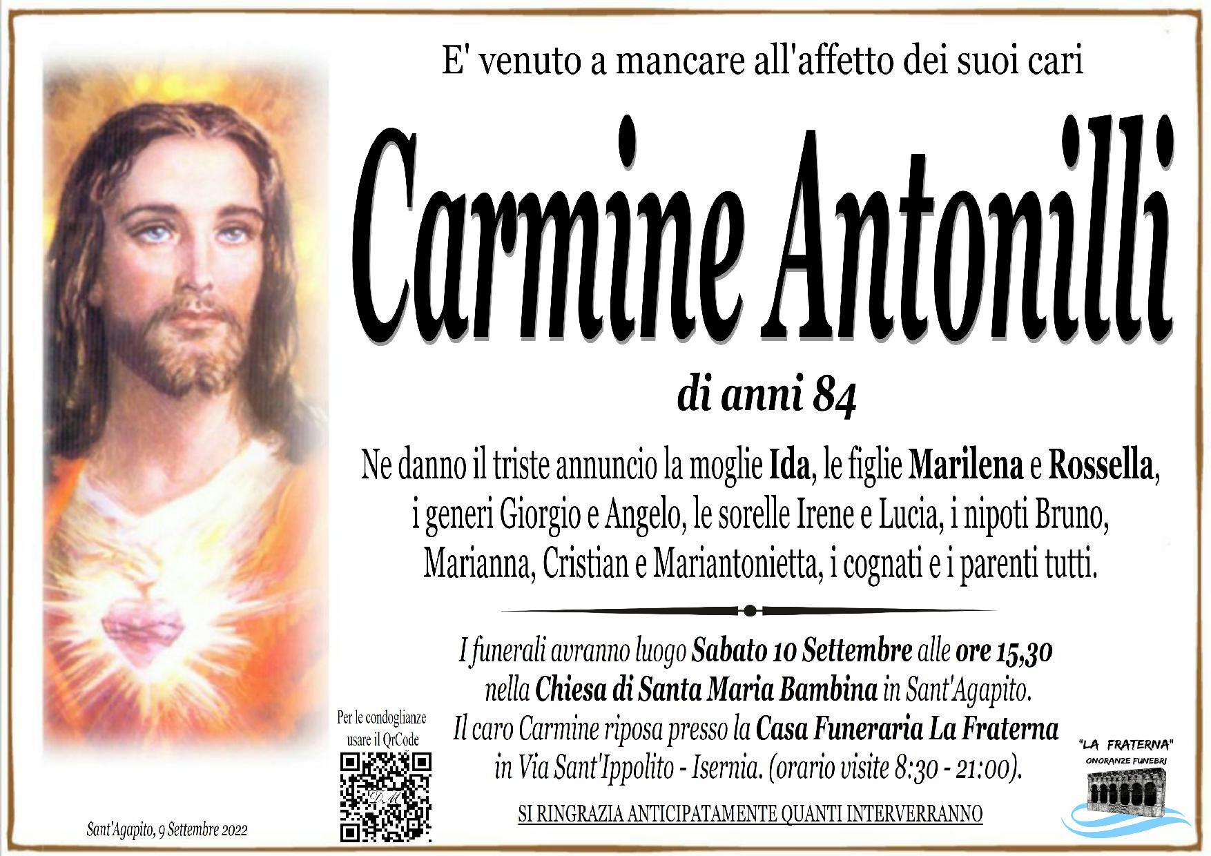 necrologio Carmine Antonilli