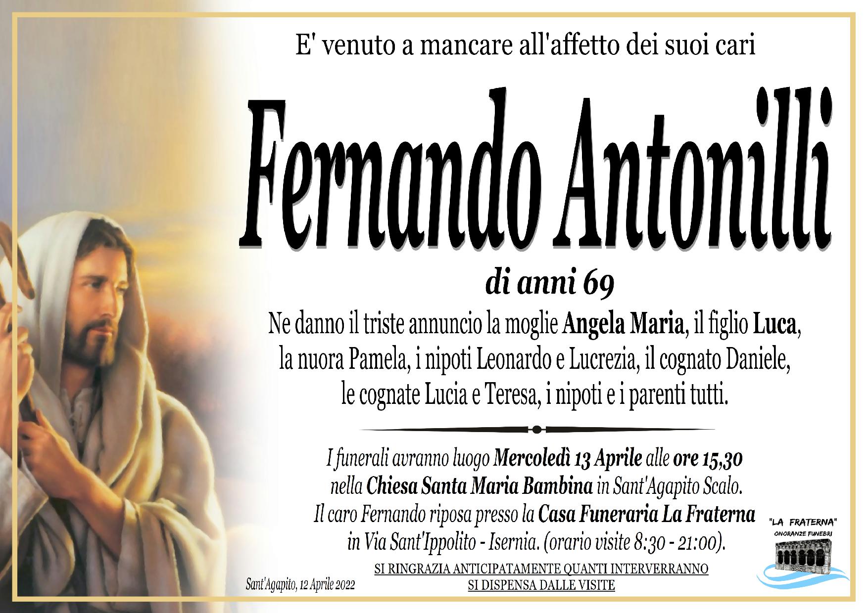 necrologio Fernando Antonilli
