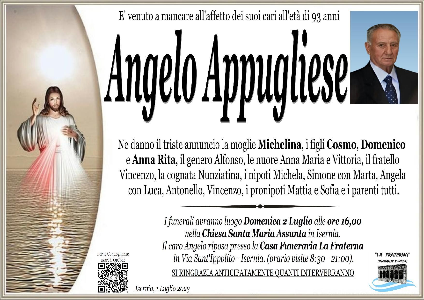 necrologio Angelo Appugliese