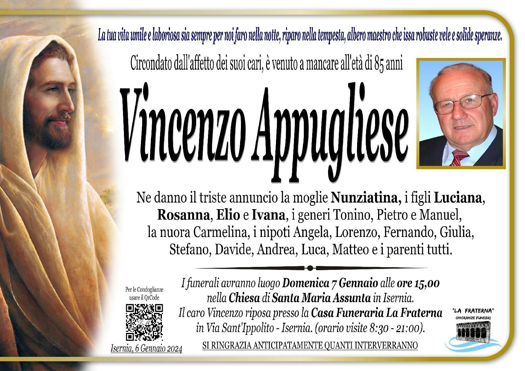 necrologio Vincenzo Appugliese
