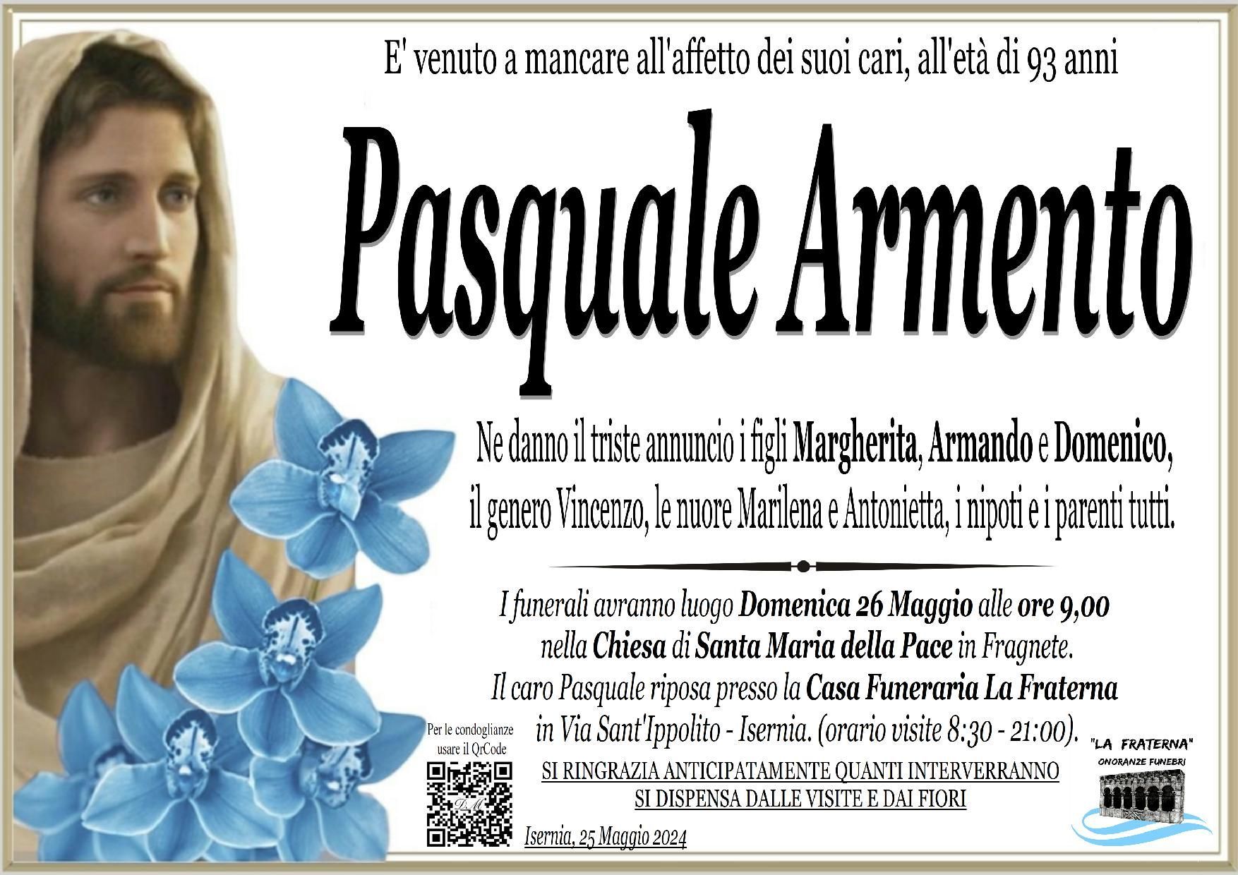 necrologio Pasquale Armento