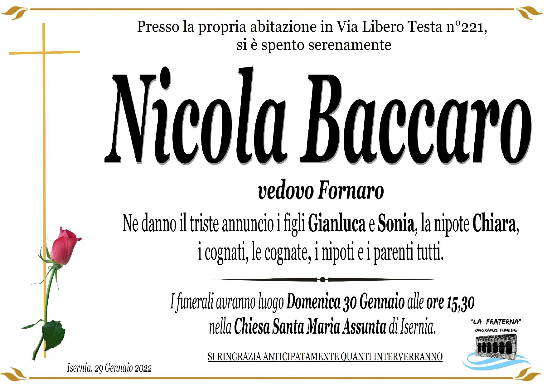 necrologio Nicolangelo Baccaro