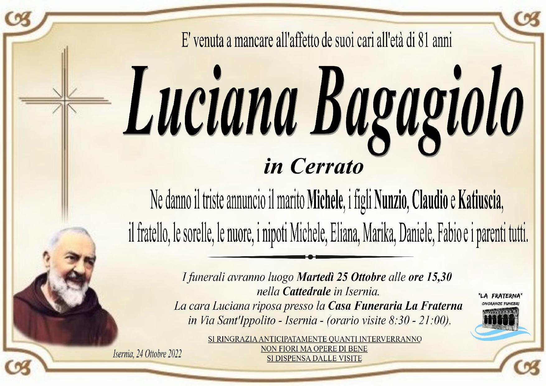 necrologio Luciana Bagagiolo