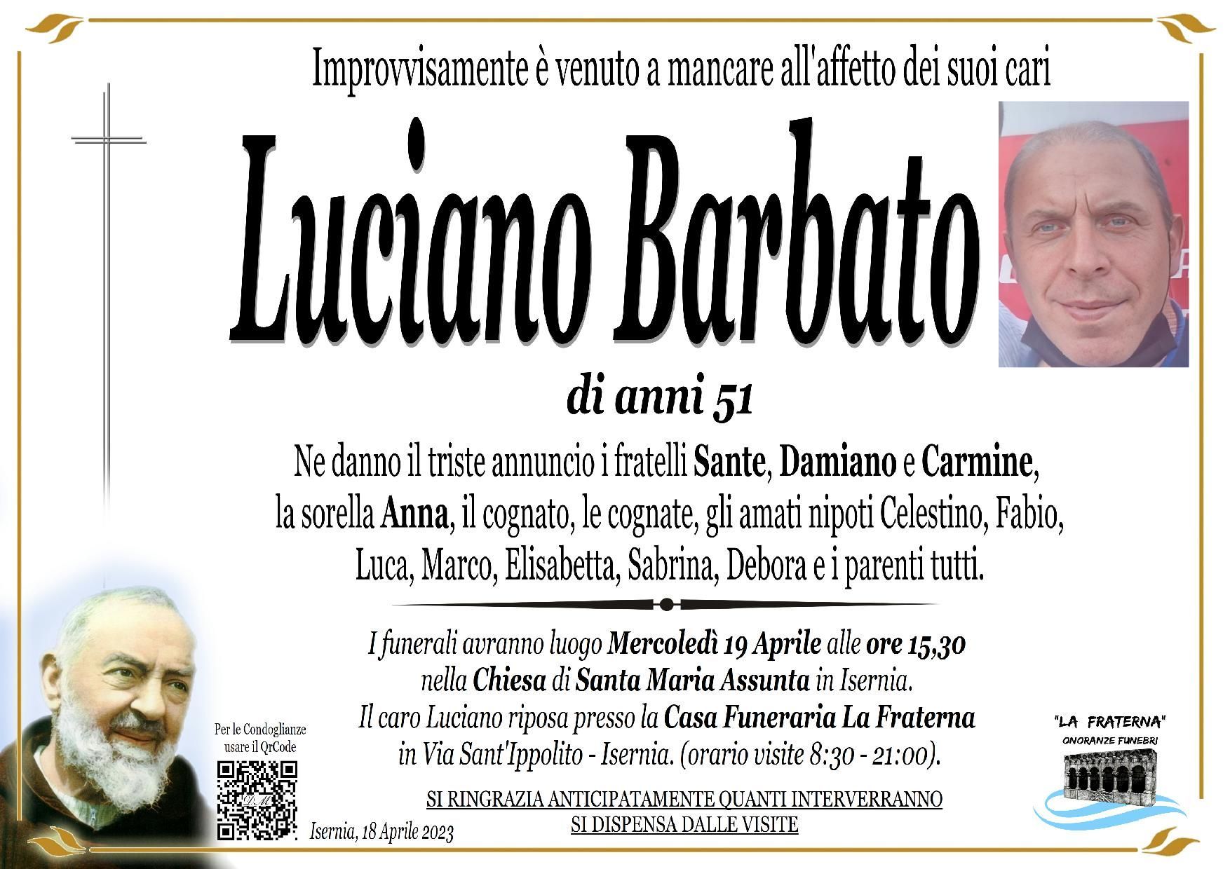 necrologio Luciano Barbato