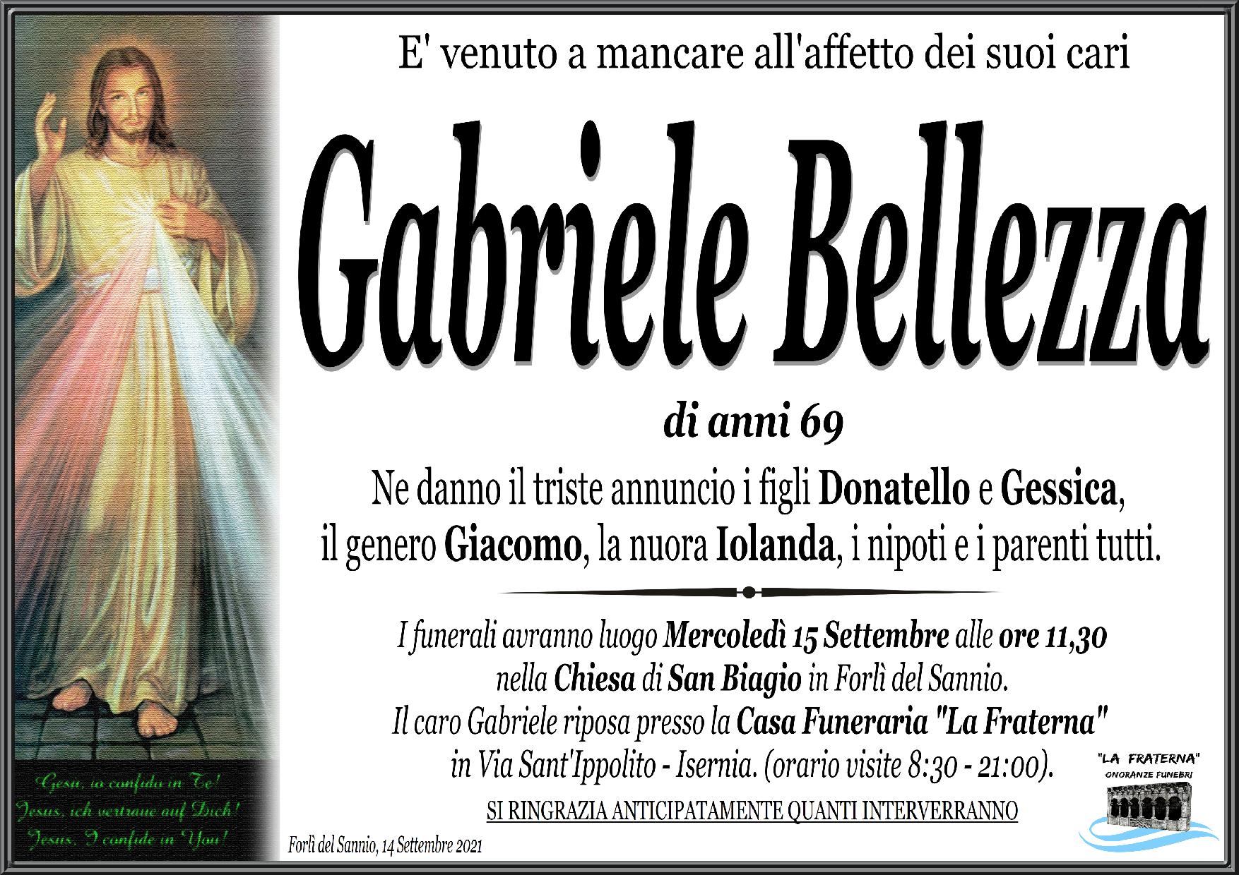 necrologio Gabriele Bellezza
