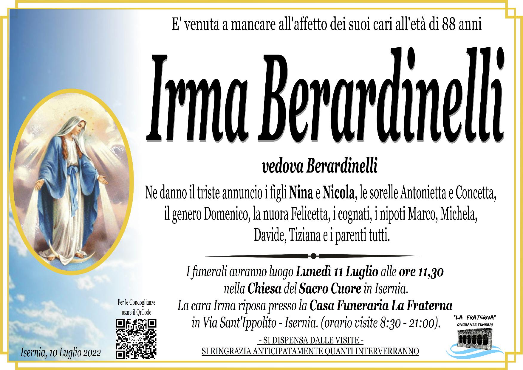 necrologio Irma Berardinelli