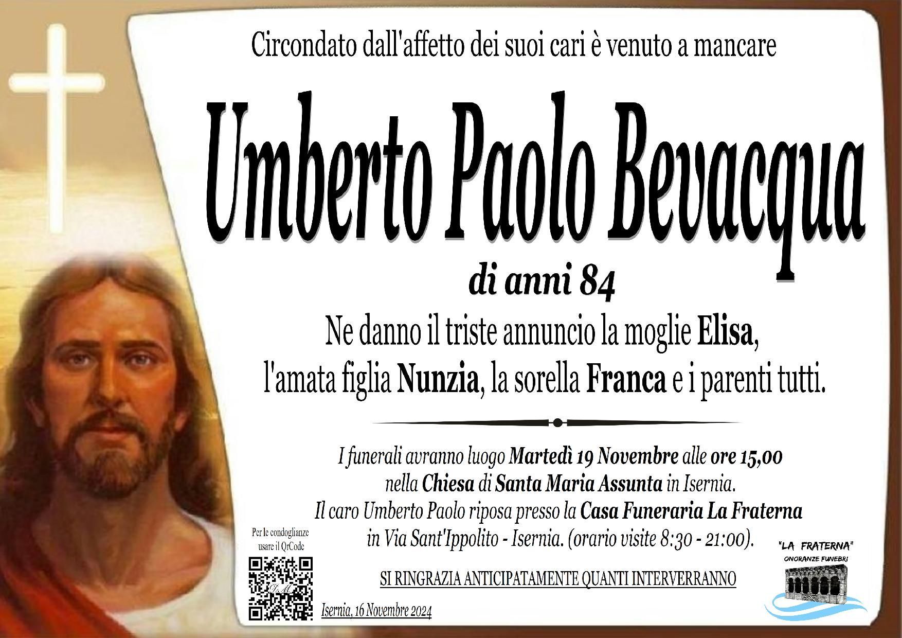 necrologio Umberto Paolo Bevacqua