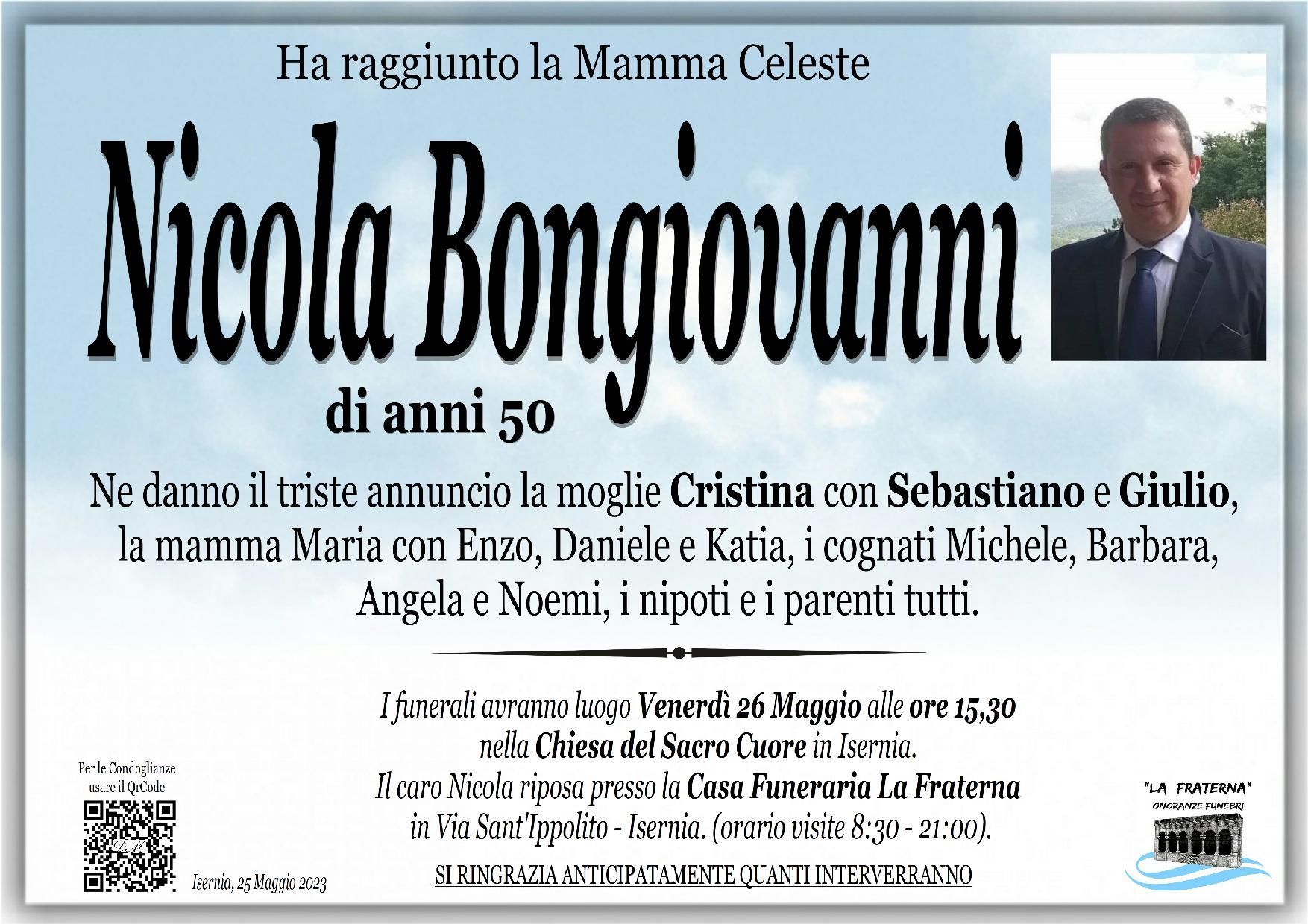 necrologio Nicola Bongiovanni