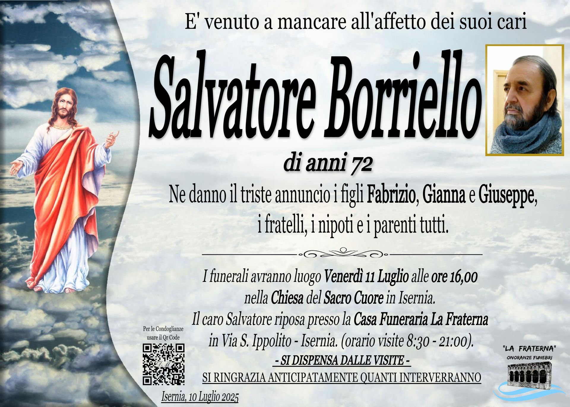 necrologio Salvatore Borriello