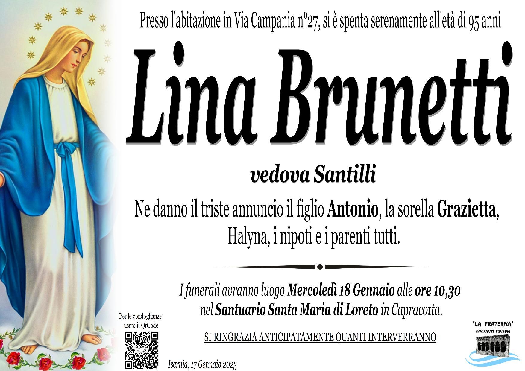 necrologio Lina Brunetti
