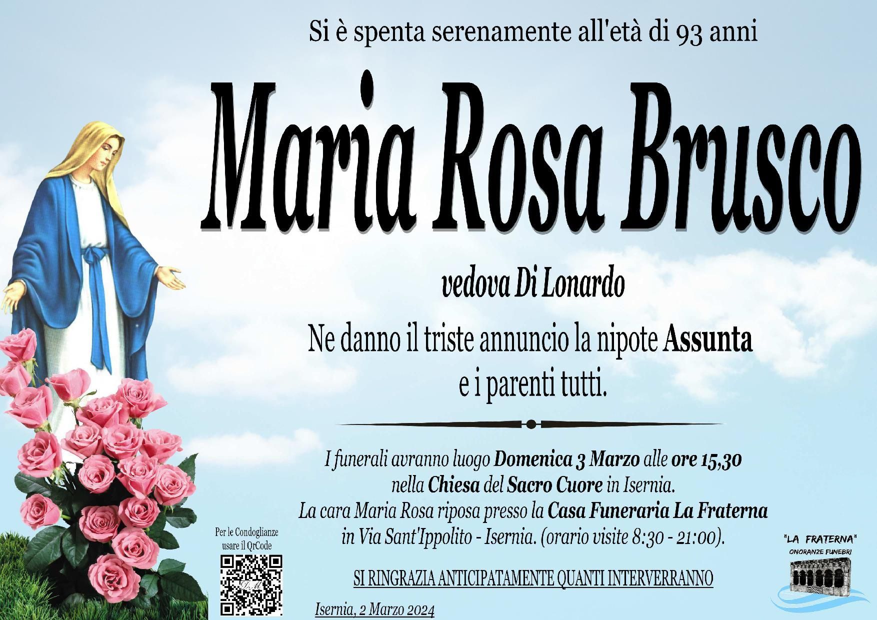 necrologio Maria Rosa Brusco