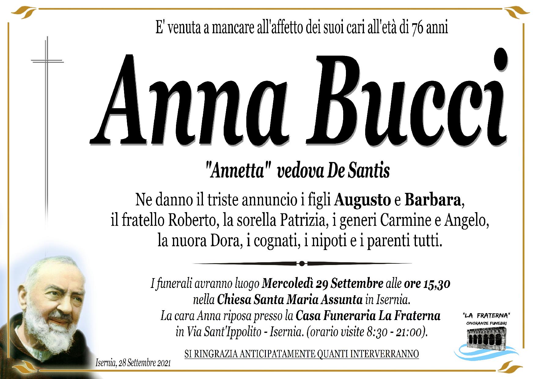 necrologio Anna Bucci 