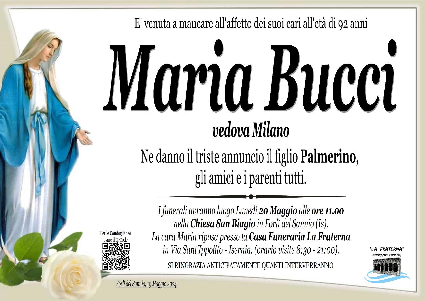 necrologio Maria Bucci