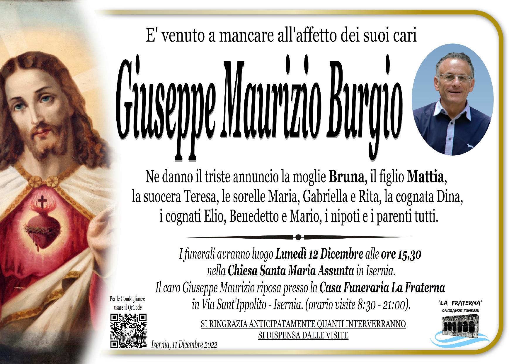 necrologio Giuseppe Maurizio Burgio