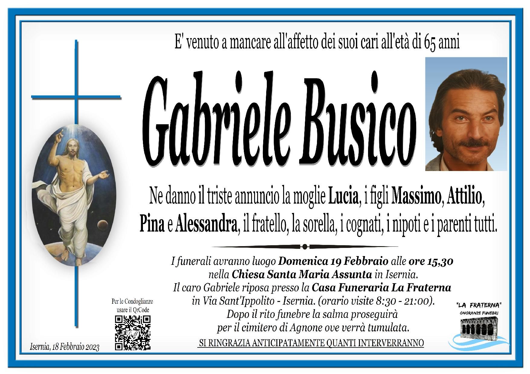 necrologio Gabriele Busico