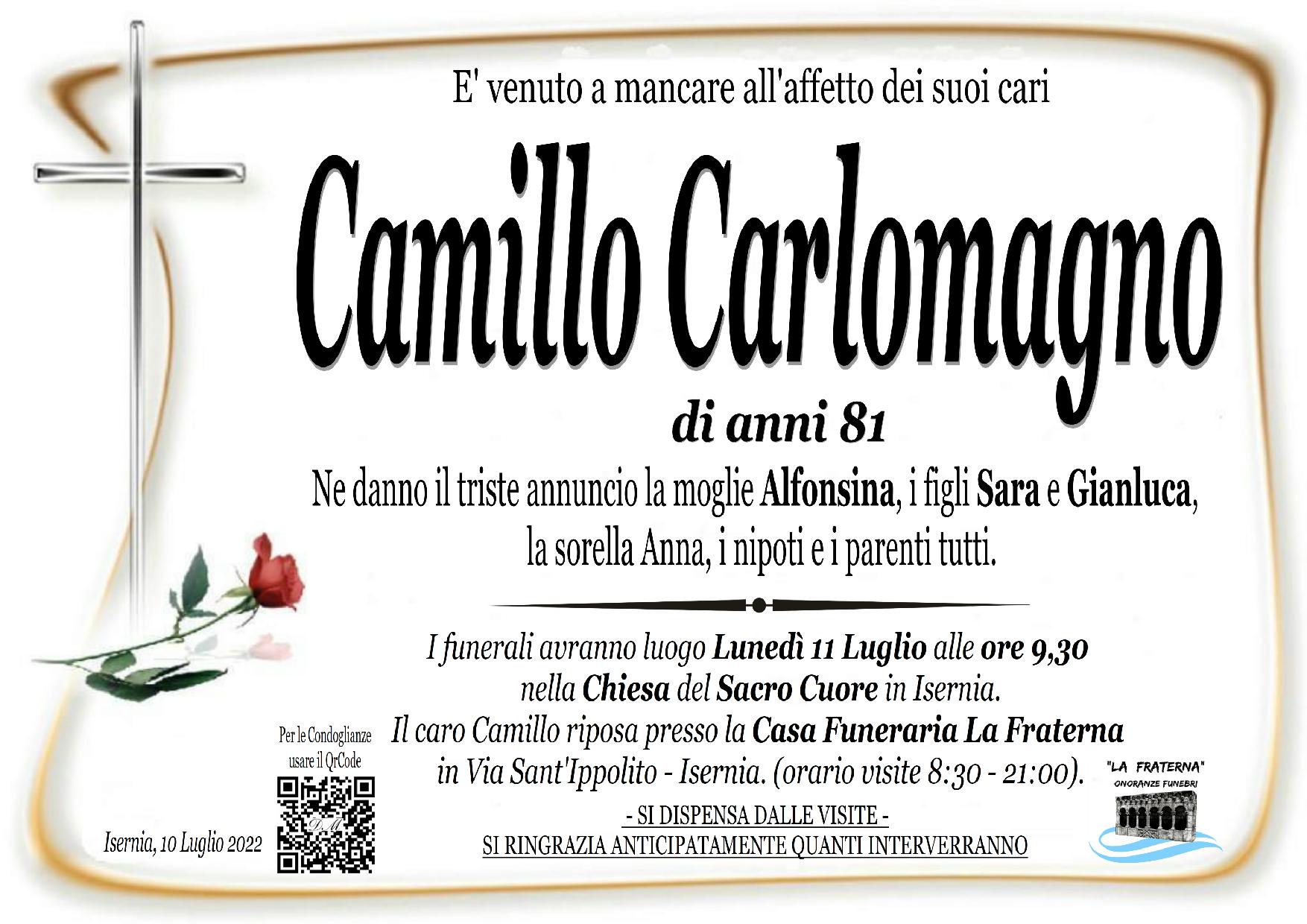 necrologio Camillo Carlomagno