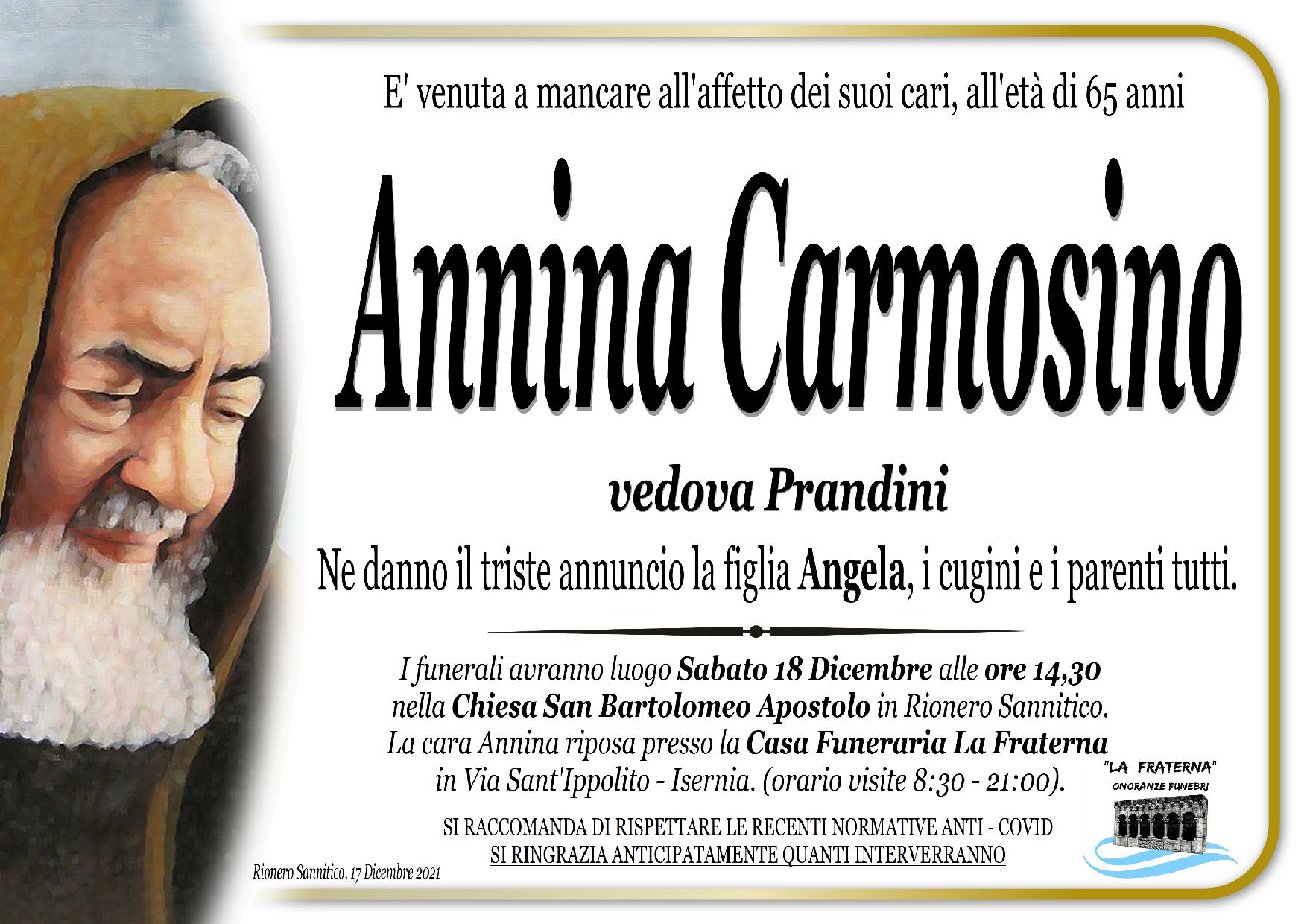 necrologio Annina Carmosino