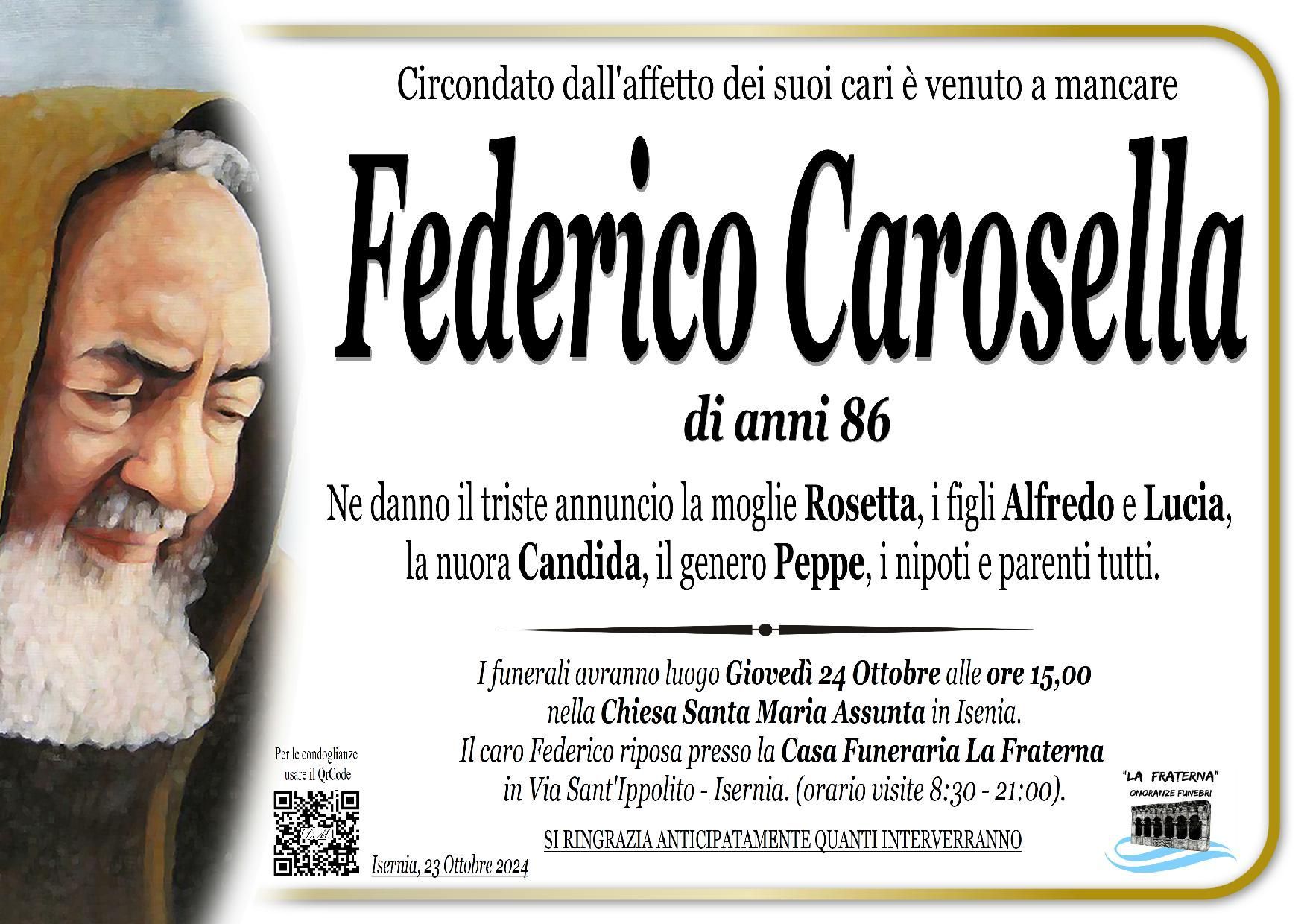 necrologio Federico Carosella