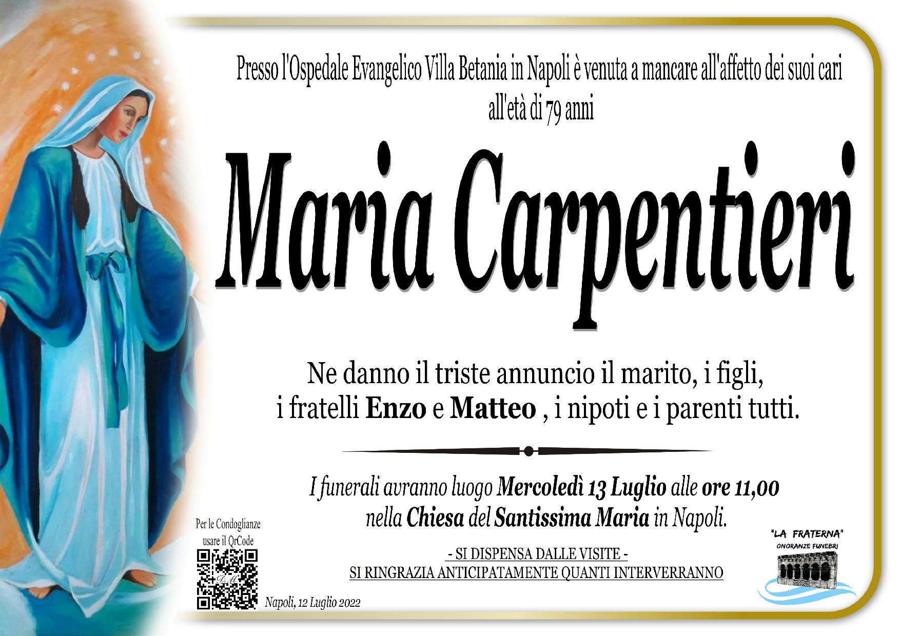 necrologio Maria Carpentieri